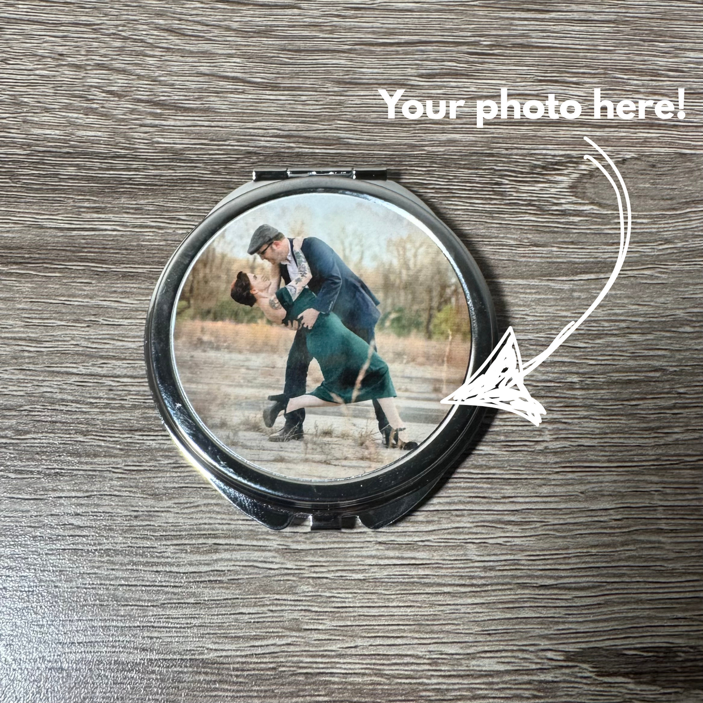 Custom Photo Compact Mirror - Personalized Compact Mirror - Gift for Her - Personalized Gift