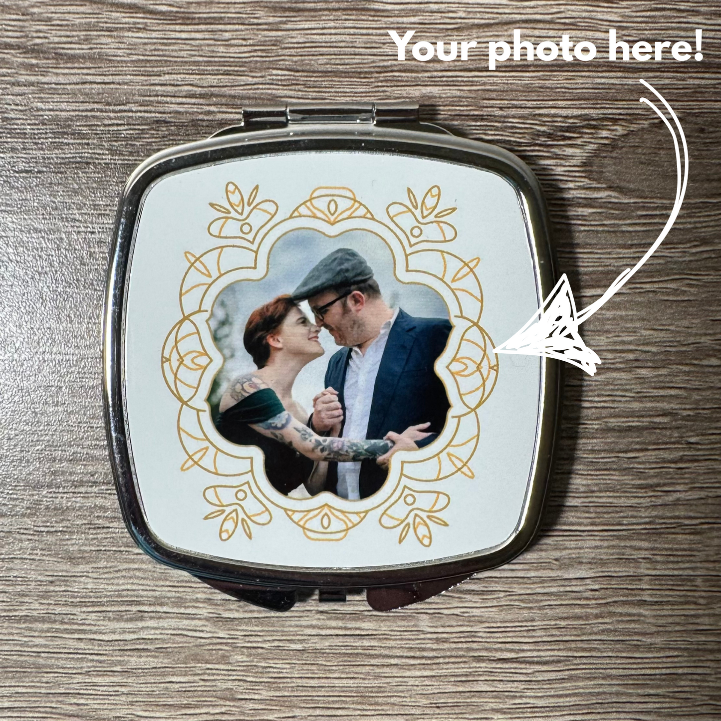 Custom Photo Compact Mirror - Personalized Compact Mirror - Gift for Her - Personalized Gift