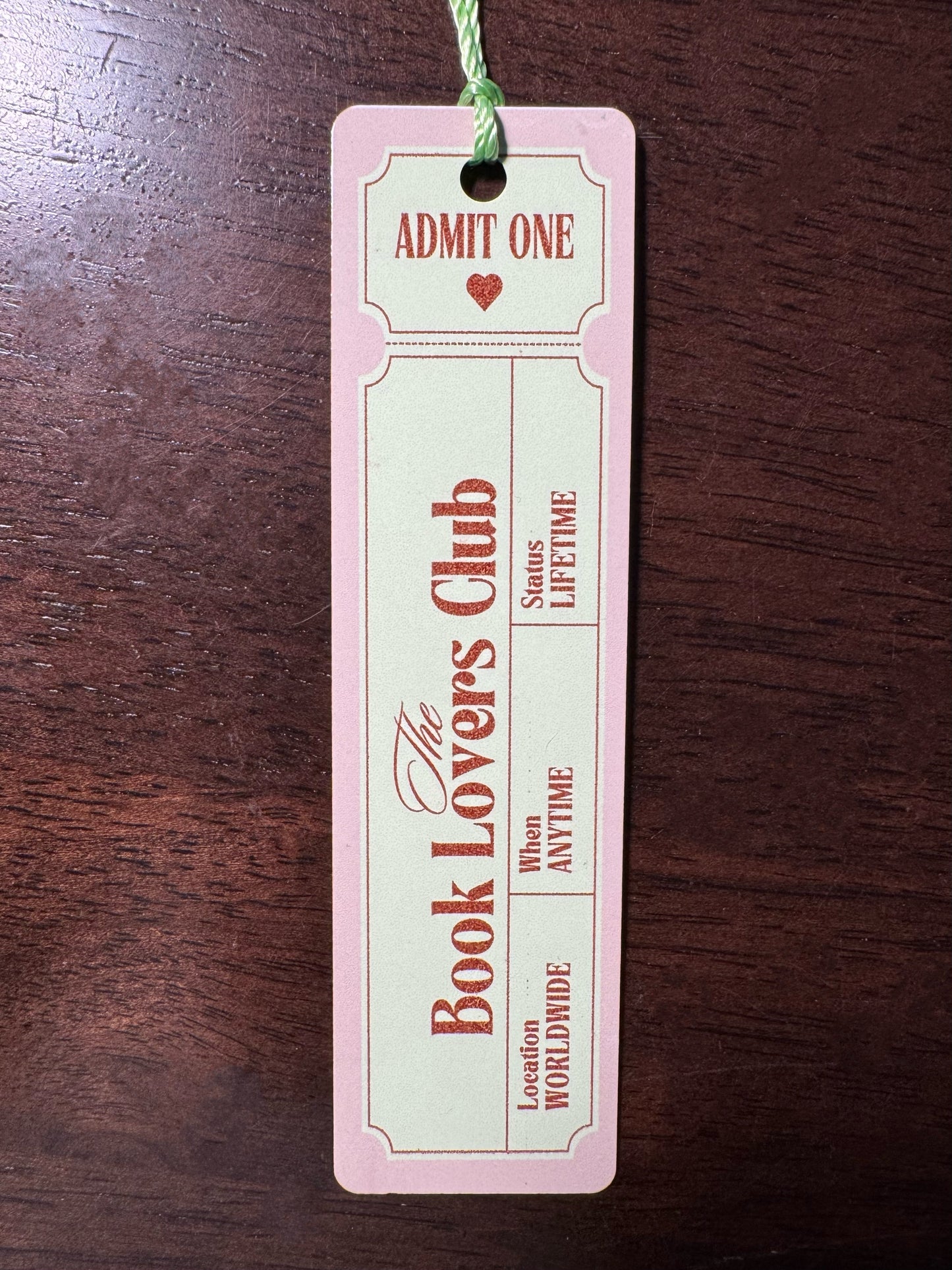 Vintage Style Book Lovers Club Pink Bookmark - Bookmark Gift - Book Lover Gift - Readers Gift - Gift for Mom - Gift for Friends