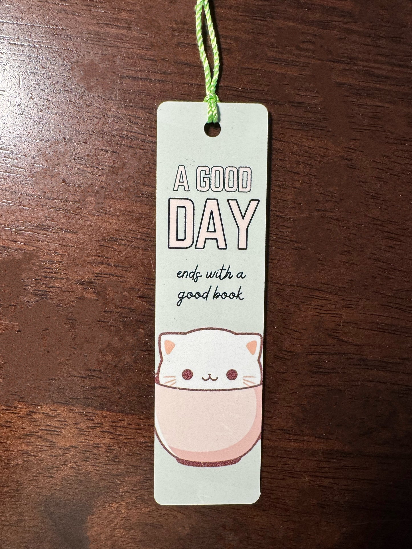 Bookmark With Adorable Cat and a Good Day Ends with a Good Book Design - makes a great gift for book lovers, family, and friends!