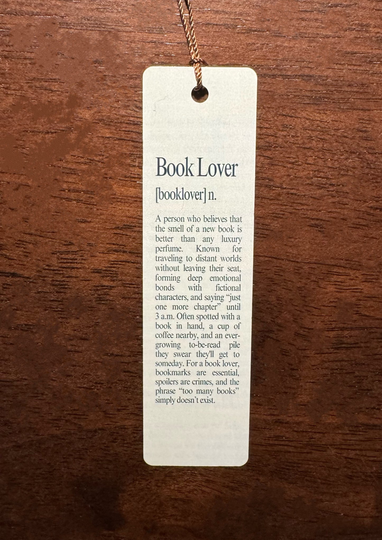 Book Lover Definition Bookmark - Bookmark Gift - Book Lover Gift - Readers Gift - Father's Day Gift - Gift For Family - Gift For Friends