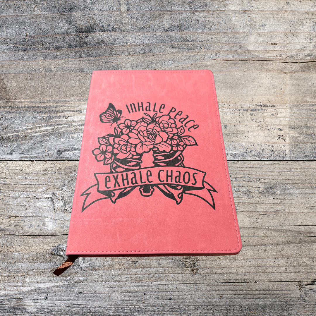 Inhale Peace, Exhale Chaos Journal - Distressed Pink Journal - Writing Journal - Diary - Writers Gift - Diary Gift - Journal Gift
