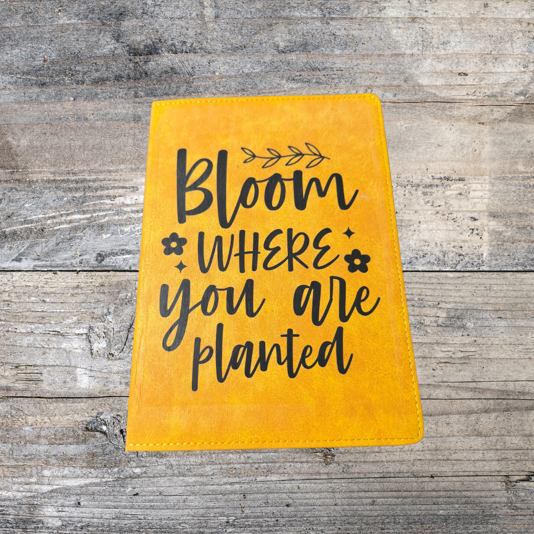 Bloom Where You are Planted Journal - Distressed Journal - Writing Journal - Diary - Writers Gift - Diary Gift - Journal Gift