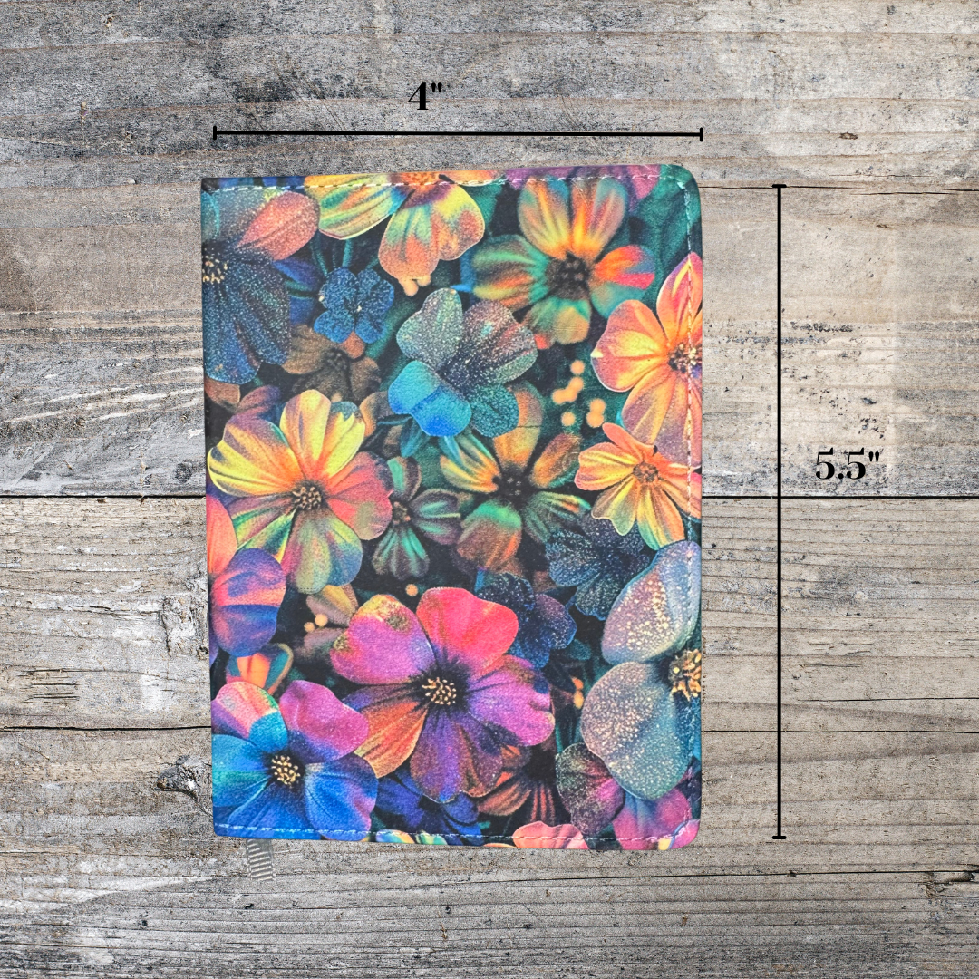 Neon Flowers Mini Journal - -Electric Blooms 3D Flowers Mini Journal - Writing Journal - Flower Diary - Writers Gift - Diary Gift - Journal Gift