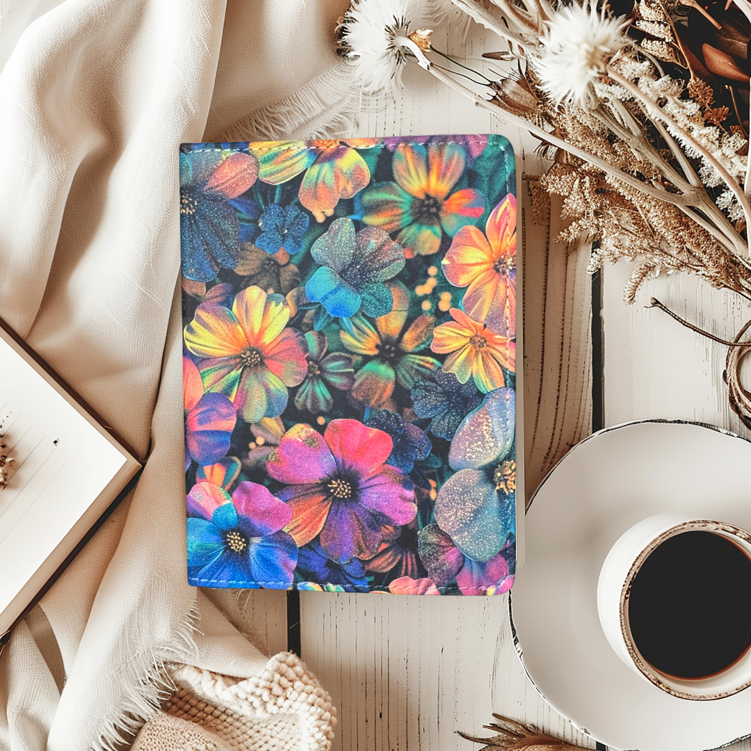 Neon Flowers Mini Journal - -Electric Blooms 3D Flowers Mini Journal - Writing Journal - Flower Diary - Writers Gift - Diary Gift - Journal Gift