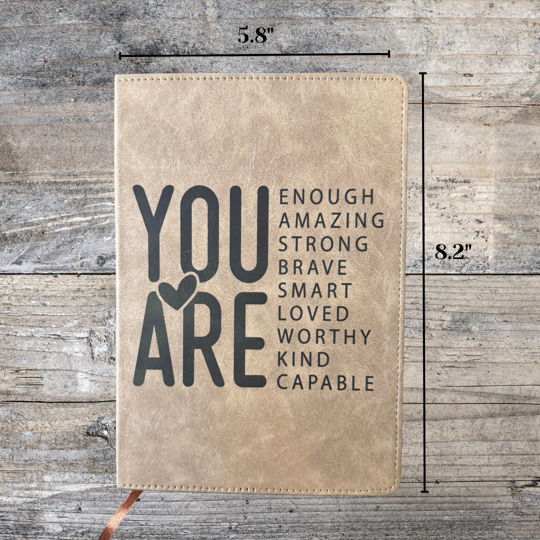You Are Enough Journal - Distressed Journal - Writing Journal - Diary - Writers Gift - Diary Gift - Journal Gift