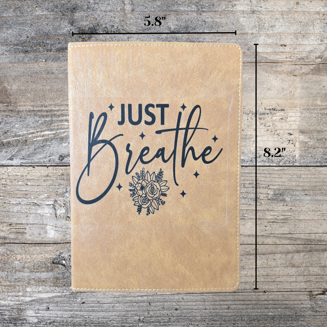Just Breathe Distressed Journal - Distressed Journal - Writing Journal - Diary - Writers Gift - Diary Gift - Journal Gift
