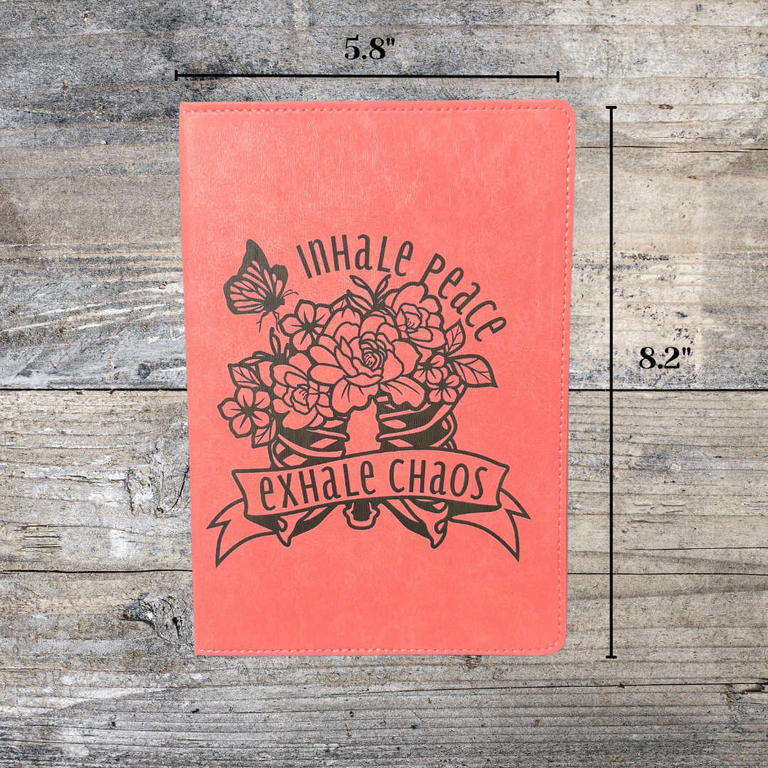 Inhale Peace, Exhale Chaos Journal - Distressed Pink Journal - Writing Journal - Diary - Writers Gift - Diary Gift - Journal Gift
