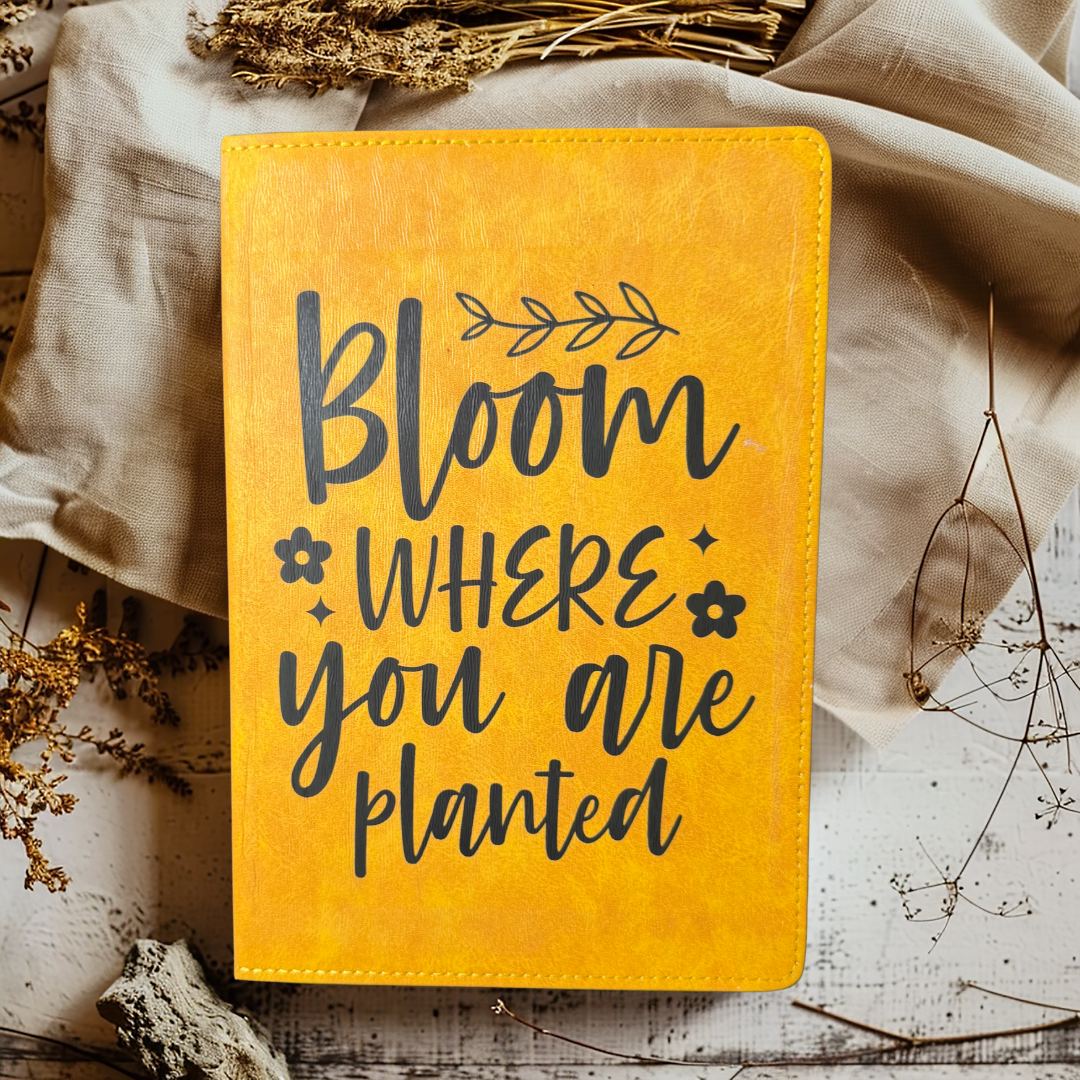 Bloom Where You are Planted Journal - Distressed Journal - Writing Journal - Diary - Writers Gift - Diary Gift - Journal Gift