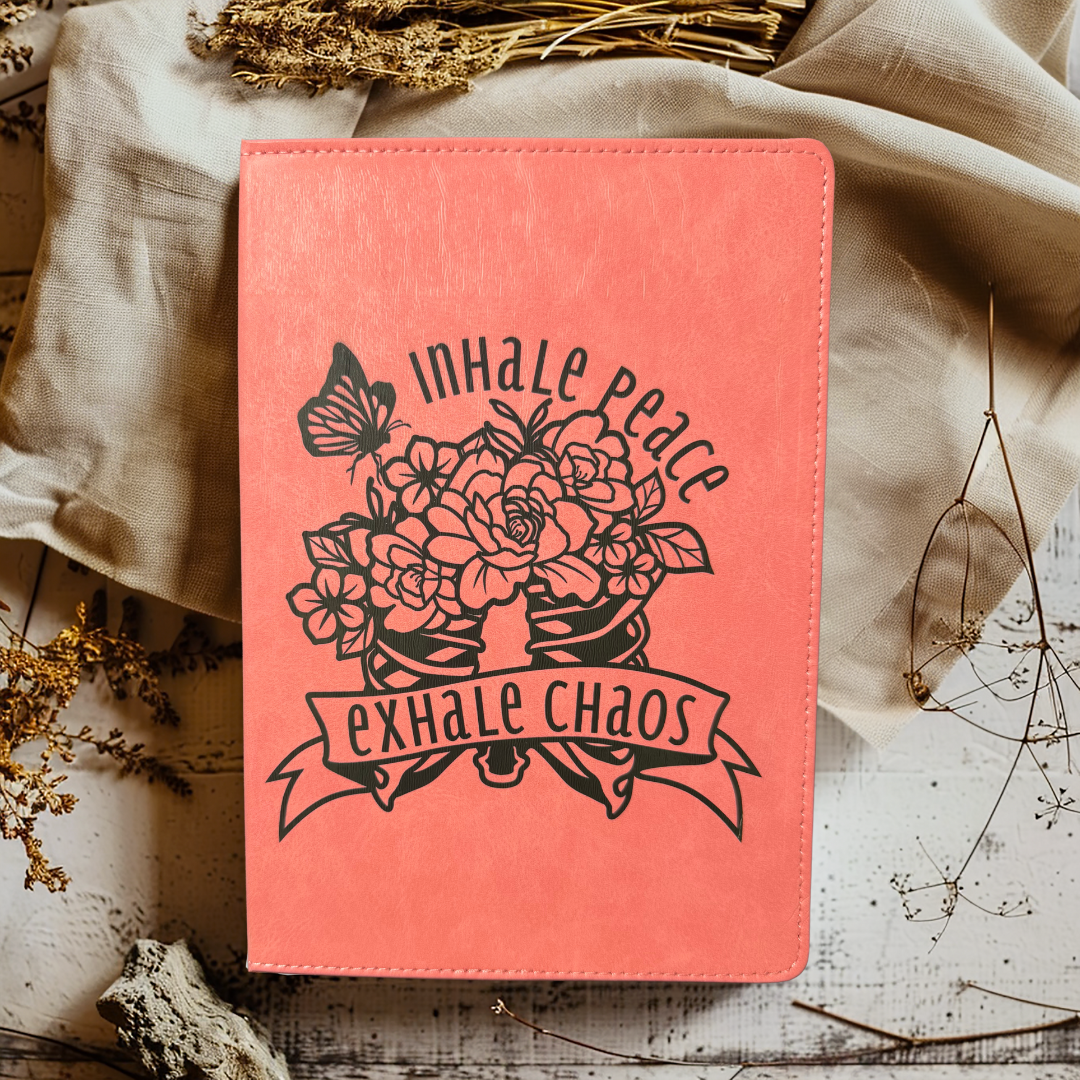 Inhale Peace, Exhale Chaos Journal - Distressed Pink Journal - Writing Journal - Diary - Writers Gift - Diary Gift - Journal Gift