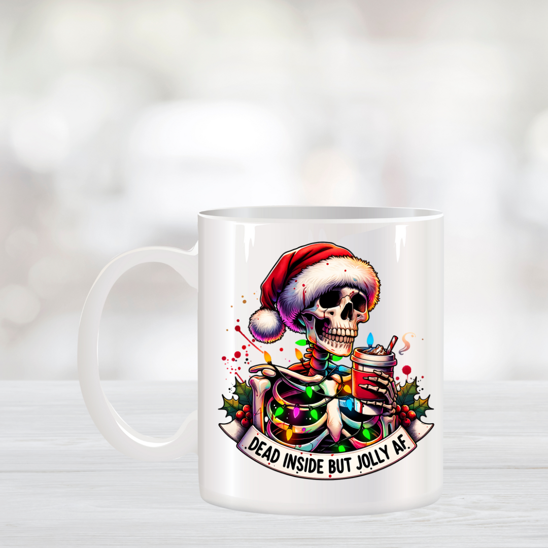 Dead Inside but Jolly AF Christmas Coffee Mug