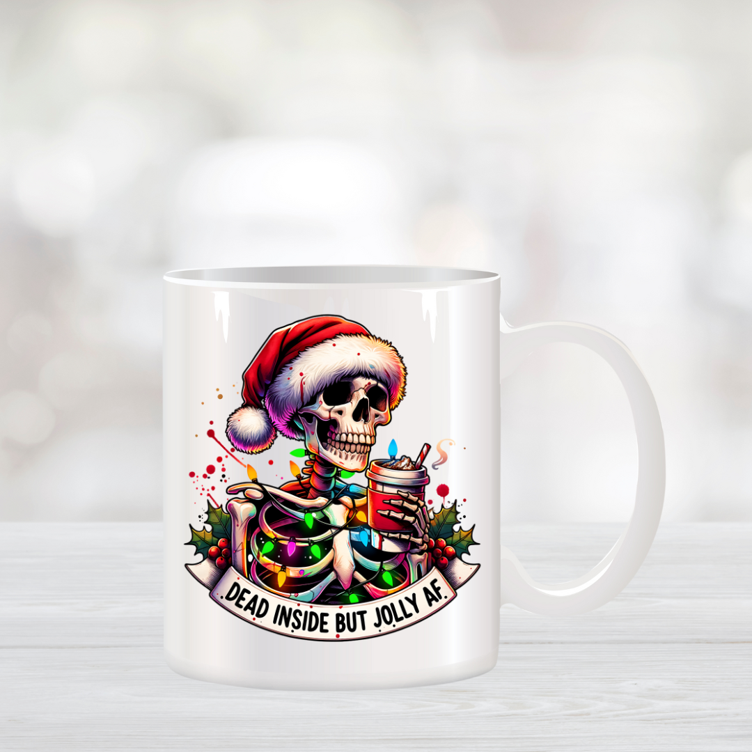 Dead Inside but Jolly AF Christmas Coffee Mug