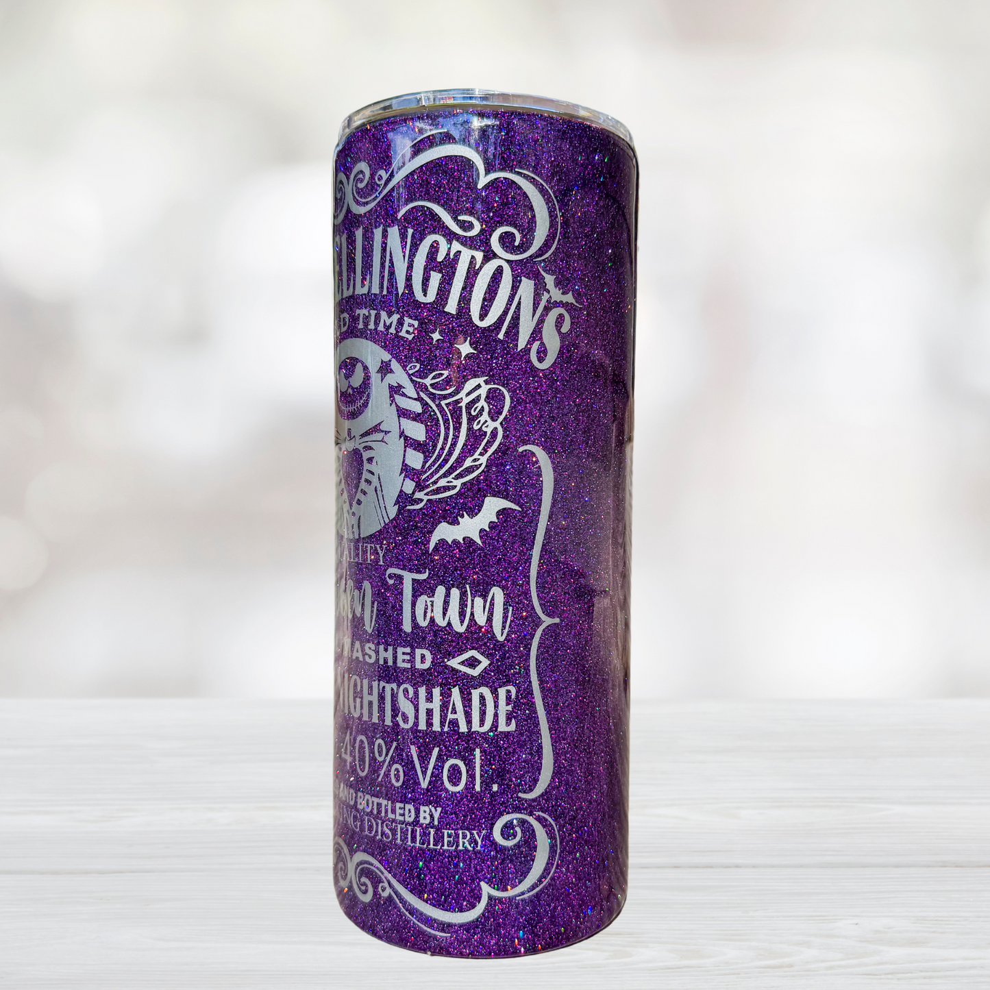 30oz Purple Glitter Jack Skellington Tumbler