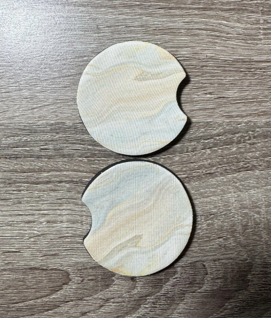 Blush Marble Swirl Car Coasters - Cute Car Coasters - Car Accessories - Cup Holder Coasters - Gifts for Her - Gifts Under 10