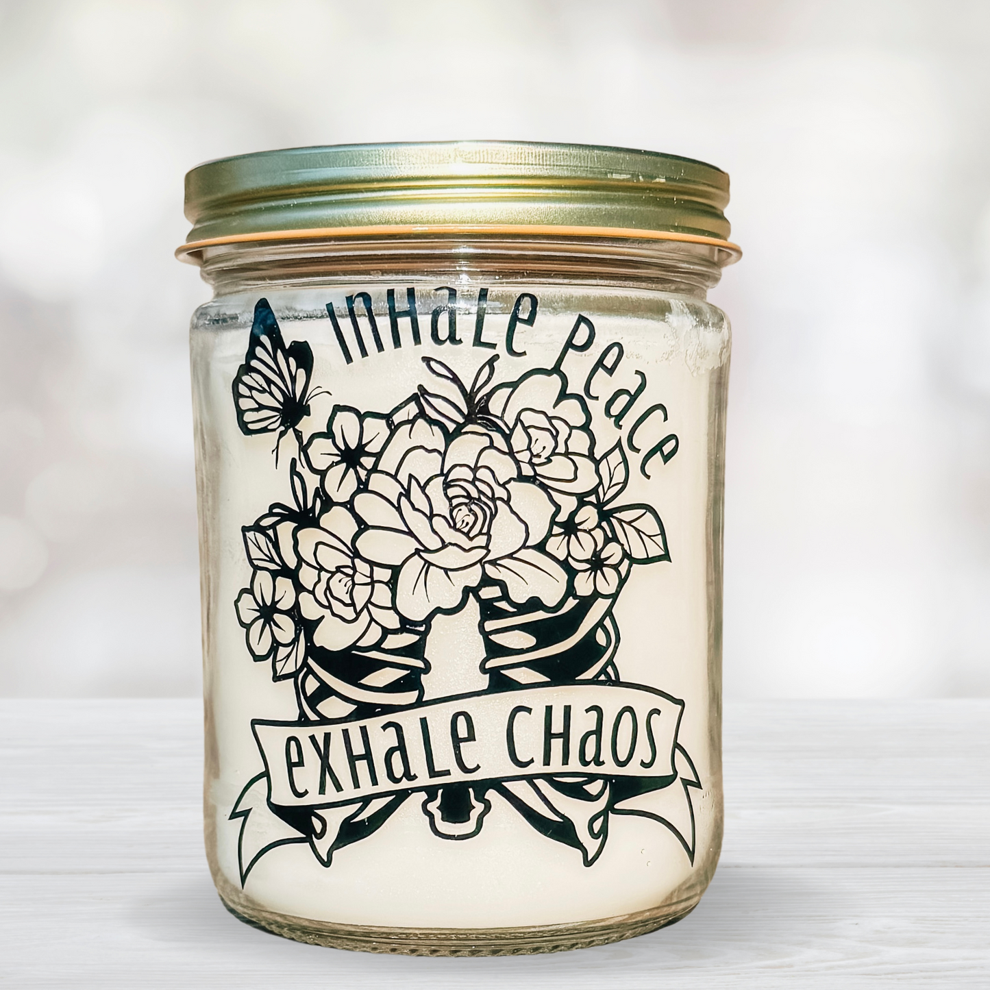 Inhale Peace Exhale Chaos 14oz Handmade Scented Candle