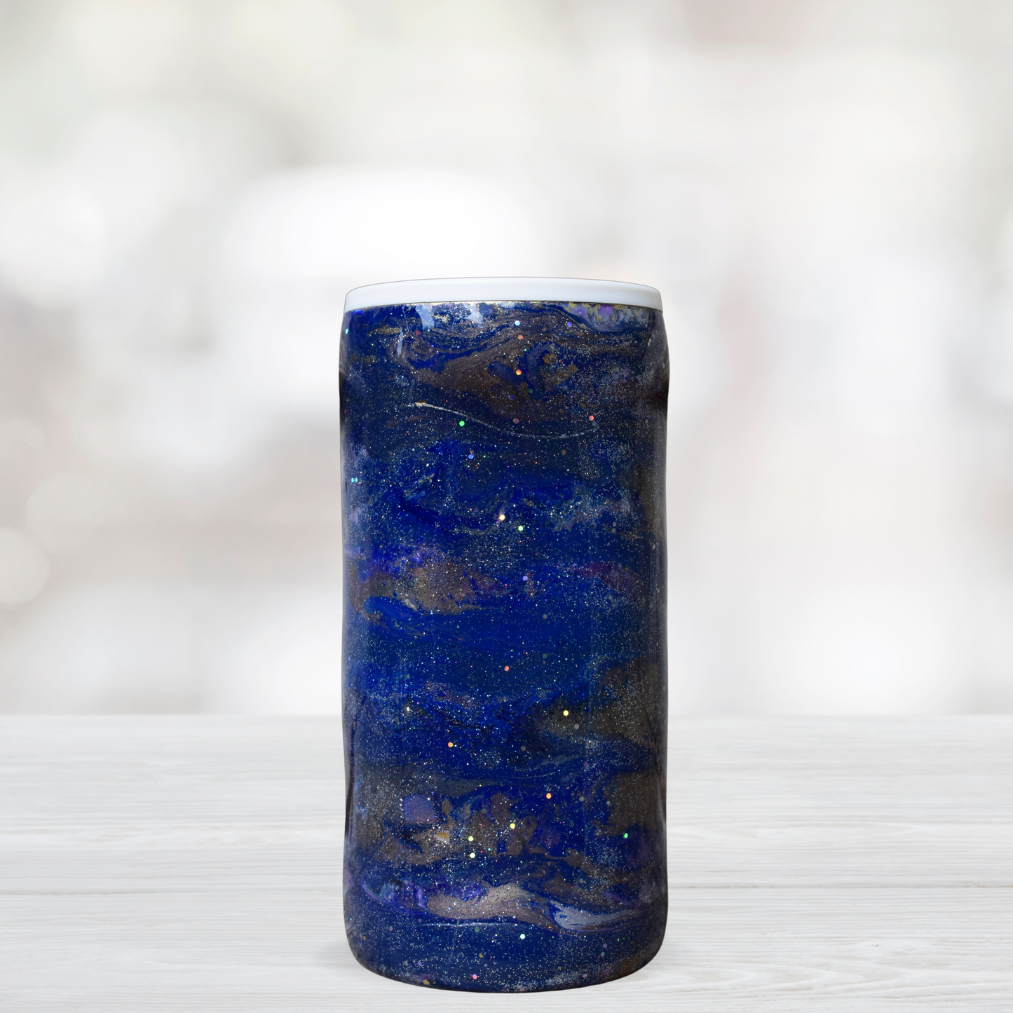 Blue Galaxy Swirl Slim Can Tumbler