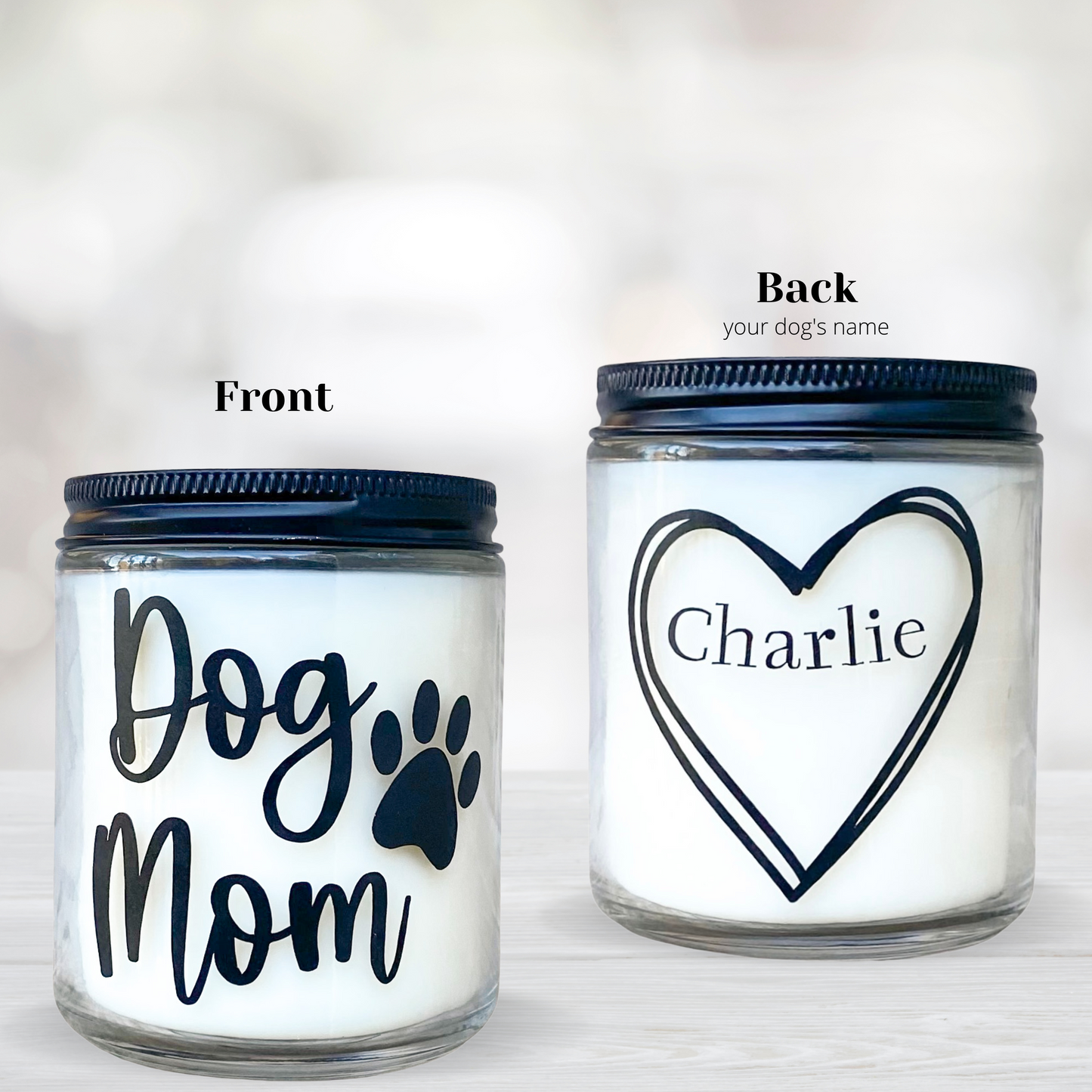 Personalized Dog Mom Candle with Your Dog's Name