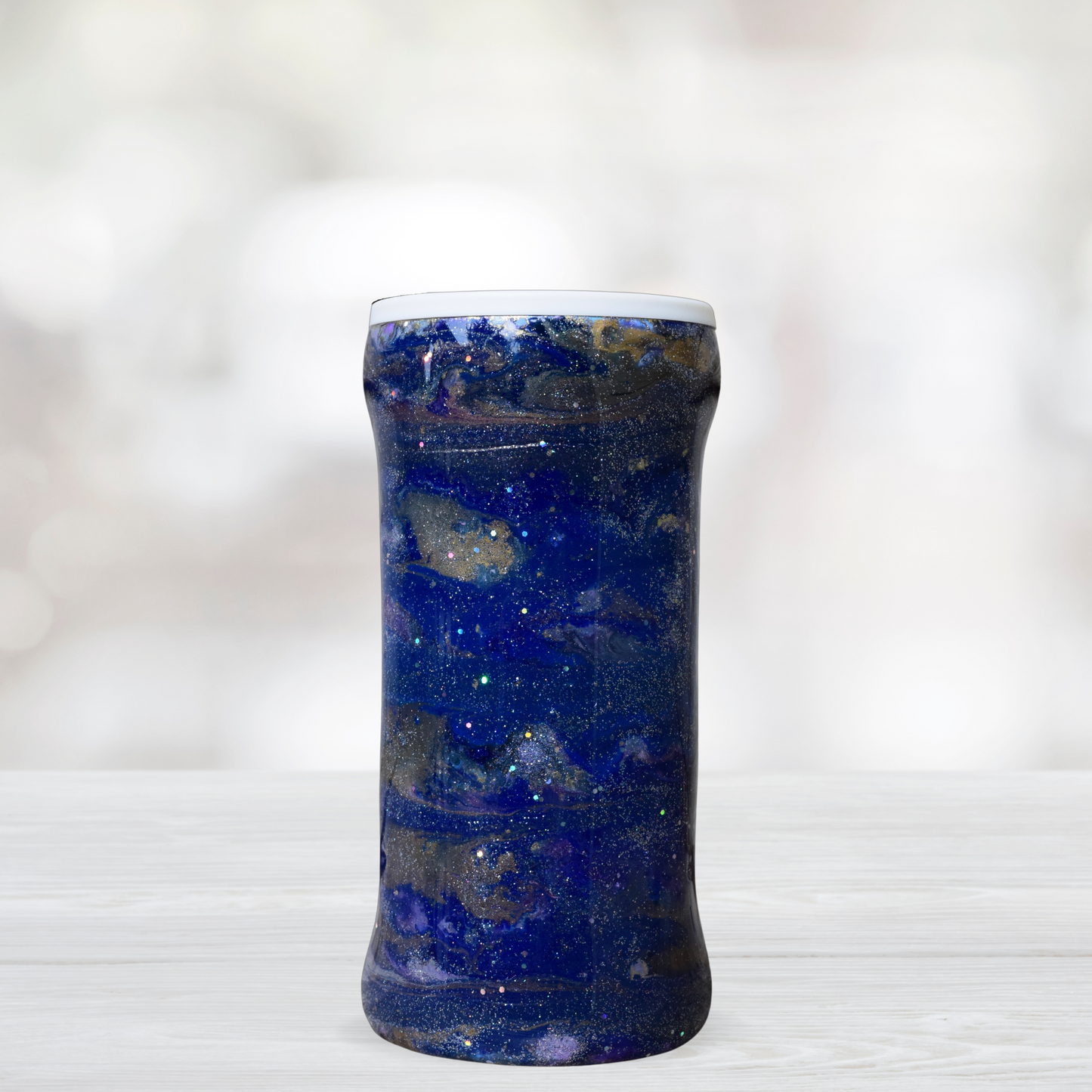 Blue Galaxy Swirl Slim Can Tumbler