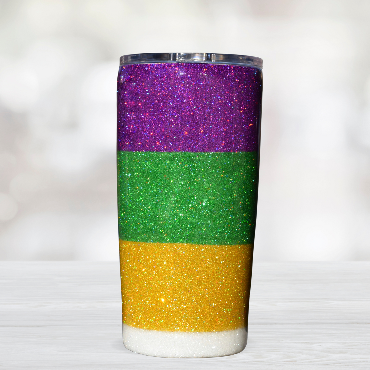 Glitter Louisiana Fleur De Lis Mardi Gras Tumbler