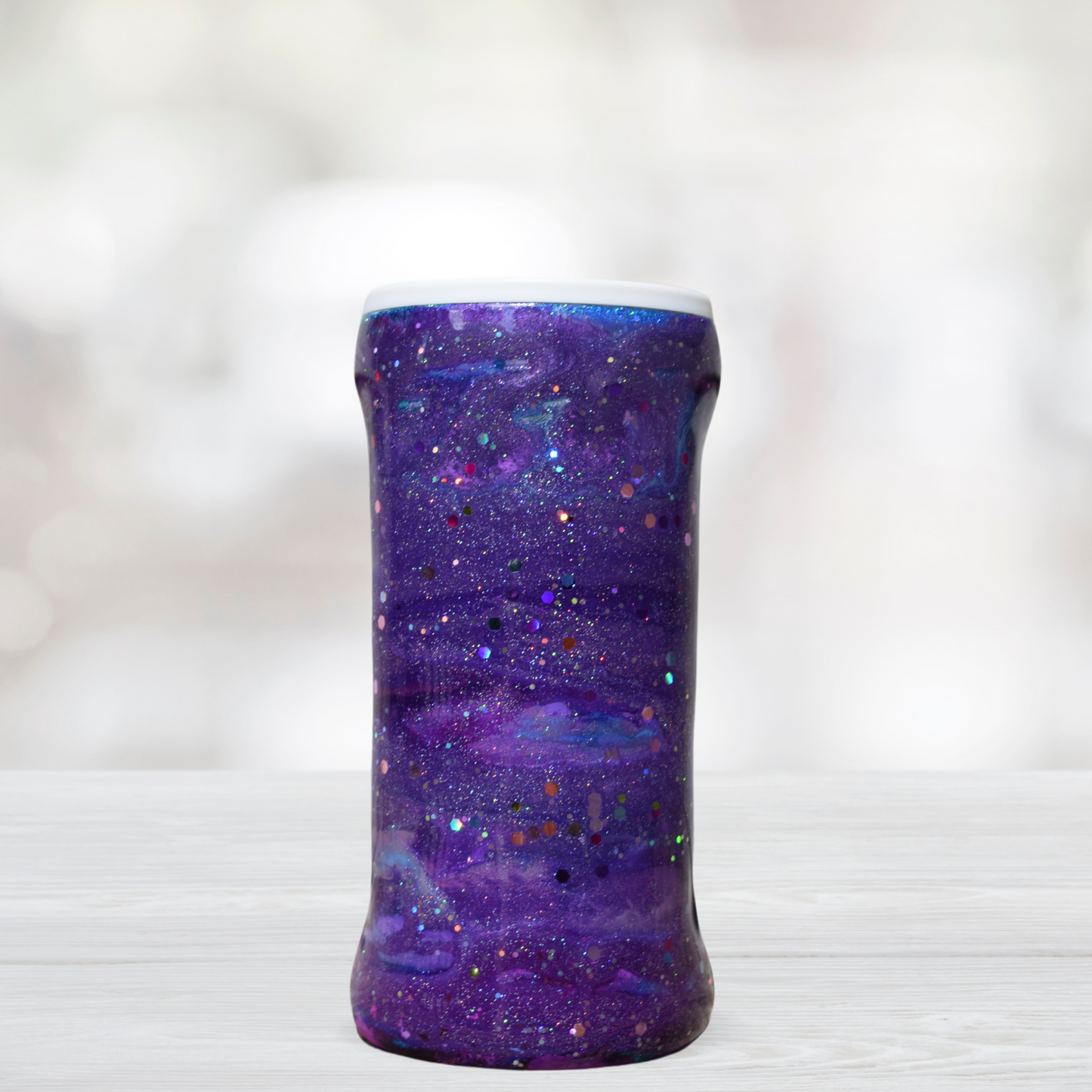 Purple Unicorn Galaxy Slim Can Tumbler / Purple & Glitter Swirl Tumbler