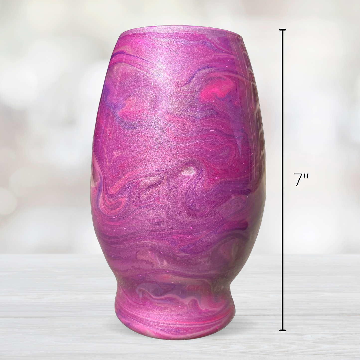 Pink and Purple Swirl Flower Vase