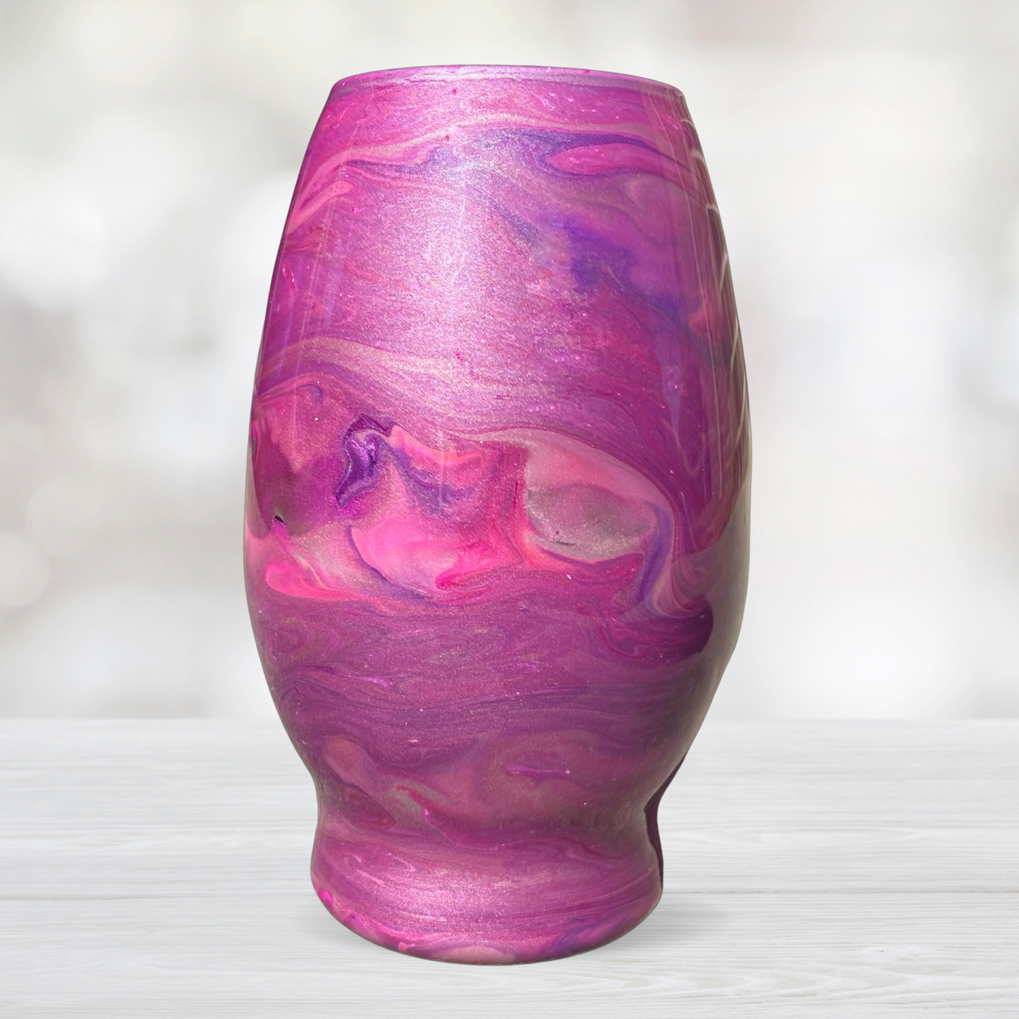 Pink and Purple Swirl Flower Vase