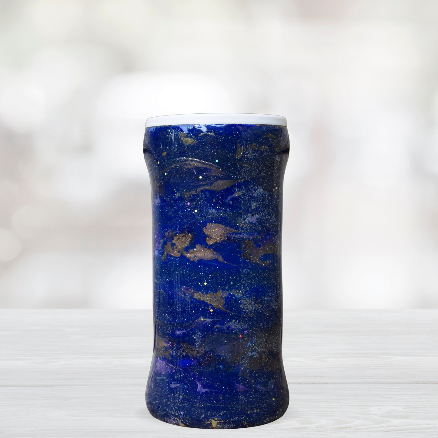 Blue Galaxy Swirl Slim Can Tumbler