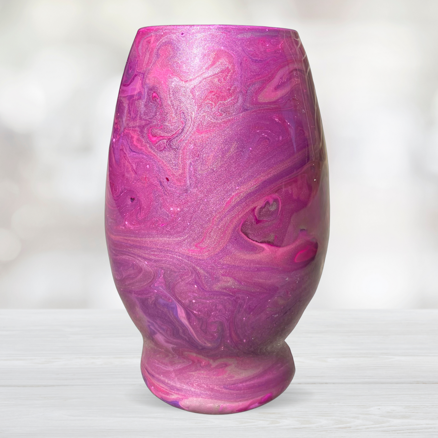 Pink and Purple Swirl Flower Vase