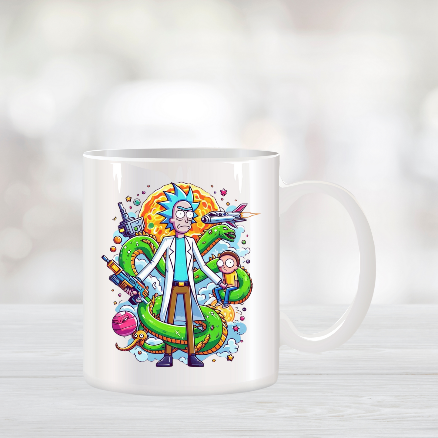 Colorful Rick and Morty Coffee Mug