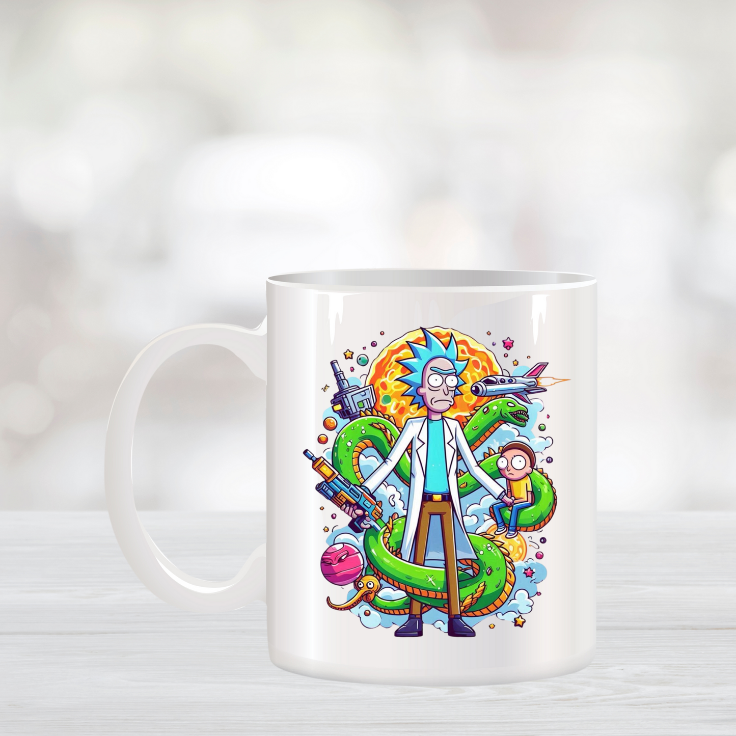 Colorful Rick and Morty Coffee Mug