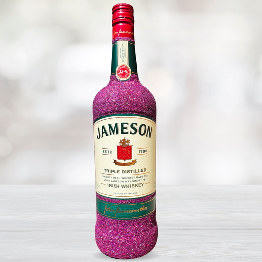 Decorative Pink Glitter Jameson Bottle