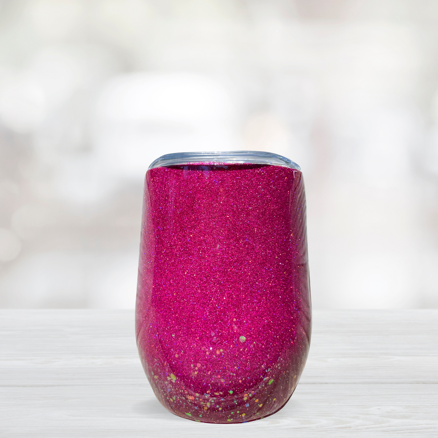 What Would Dolly Do 12oz Pink & White Glitter Wine Tumbler