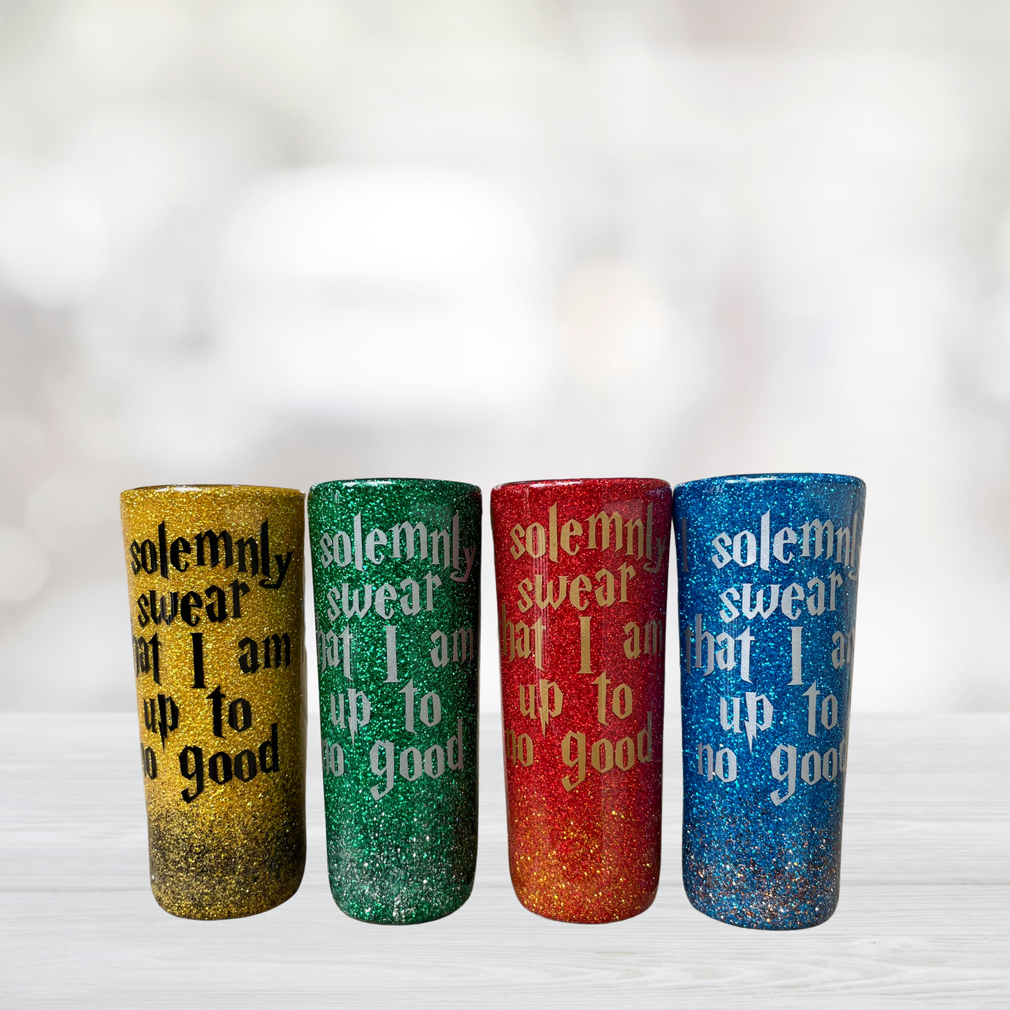 HP House Glitter Shot Glasses