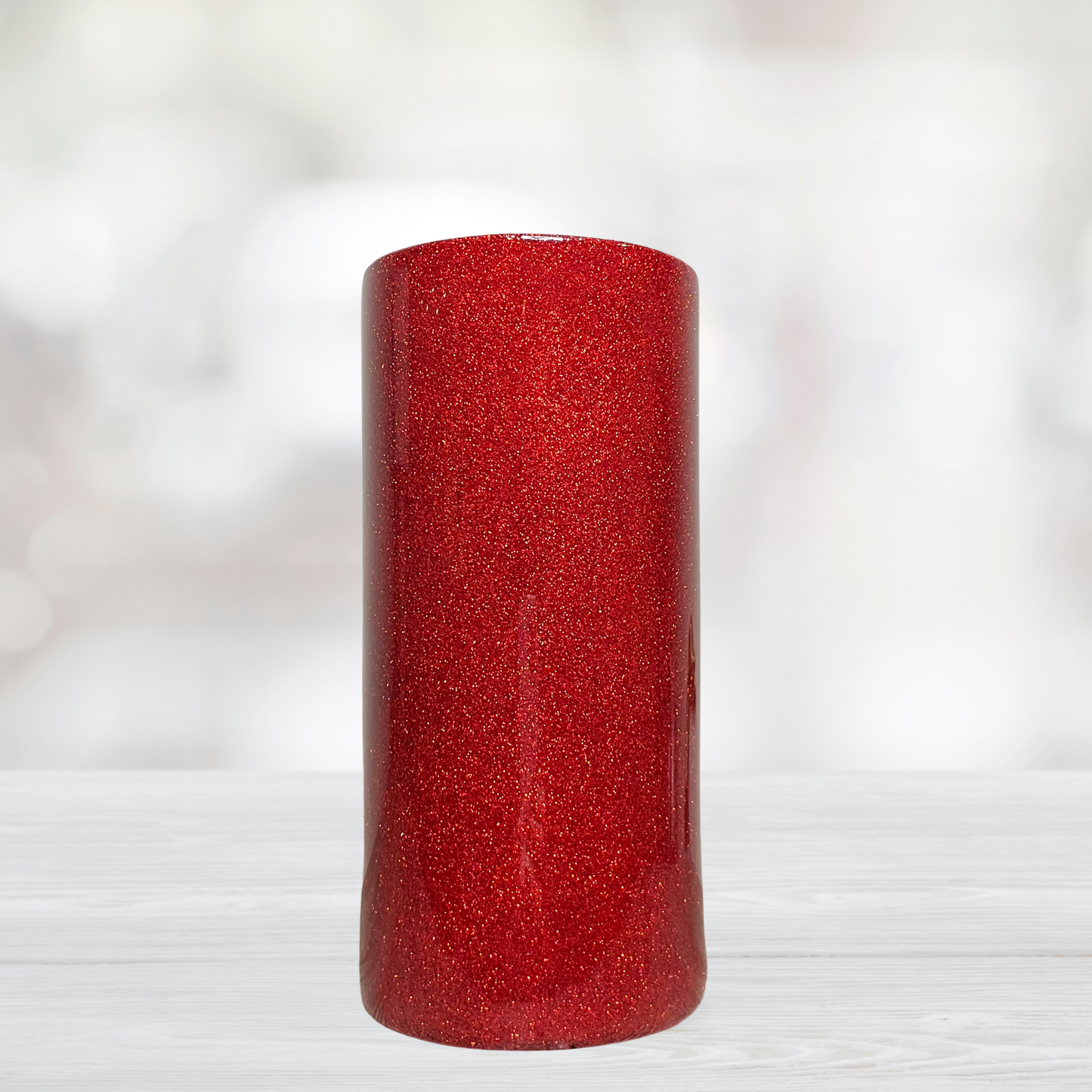 Red Glitter Flower Vase