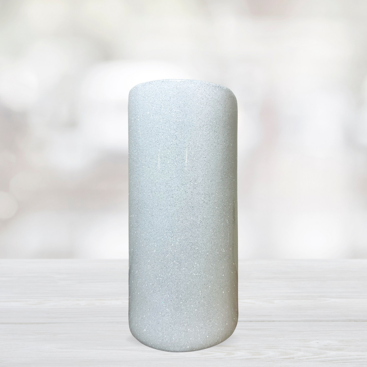 White Glitter Flower Vase