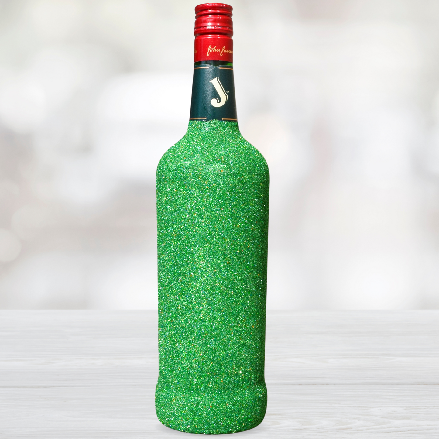 Decorative Green Glitter Jameson Bottle