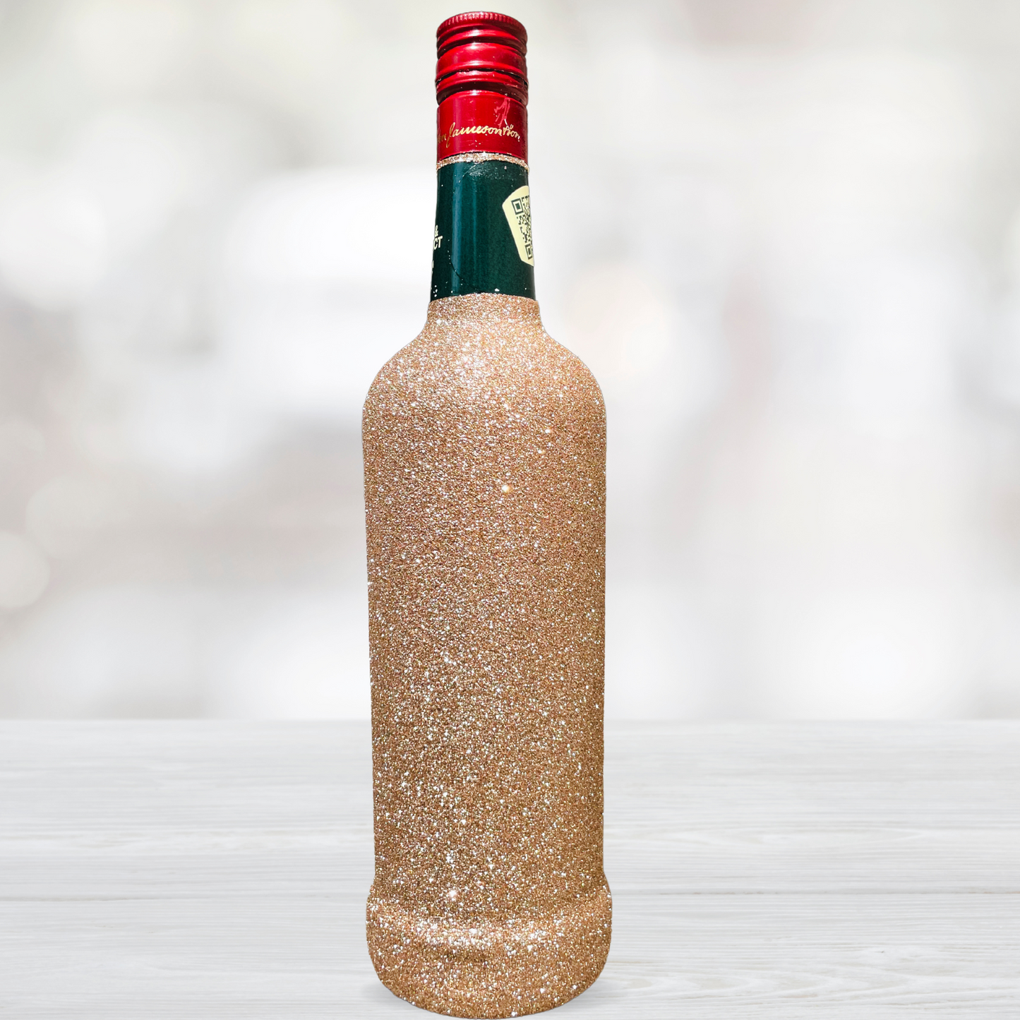 Decorative Champagne Gold Glitter Jameson Bottle