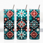 Teal Snowflakes Ugly Sweater Christmas Tumbler
