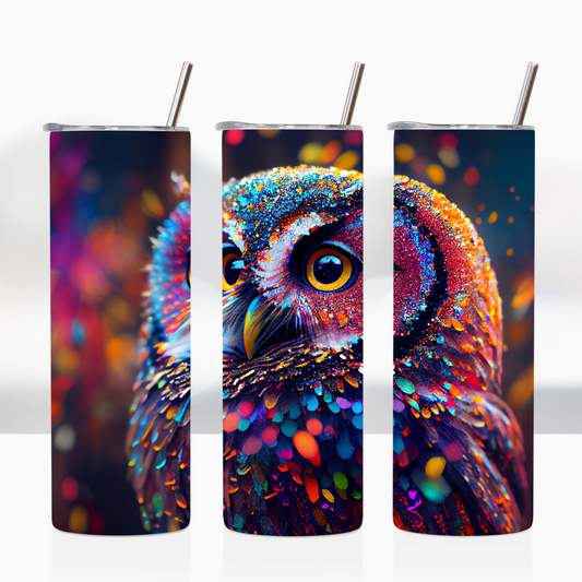 Colorful Rainbow Owl 20oz Tumbler