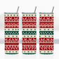Red, Green, and Tan Striped Ugly Sweater Christmas 20oz Tumbler