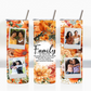 Orange Floral Custom Polaroid Photo Family 20oz Tumbler