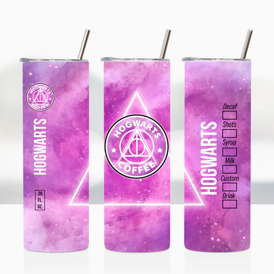 Pink Watercolor Harry Potter Hogwarts Coffee 20oz Tumbler