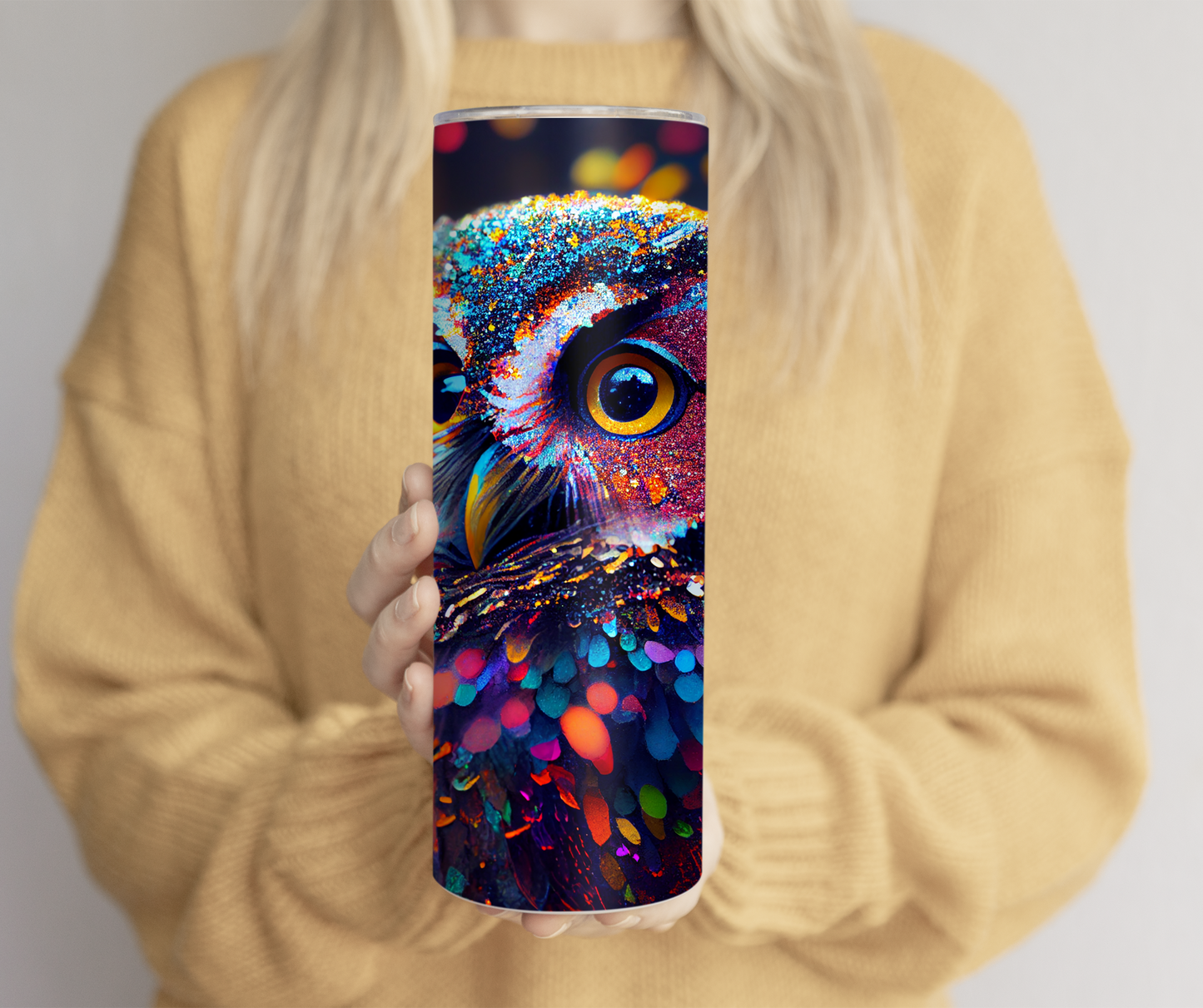 Colorful Rainbow Owl 20oz Tumbler