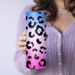 Blue and Pink Ombre Cheetah Print 20oz Tumbler