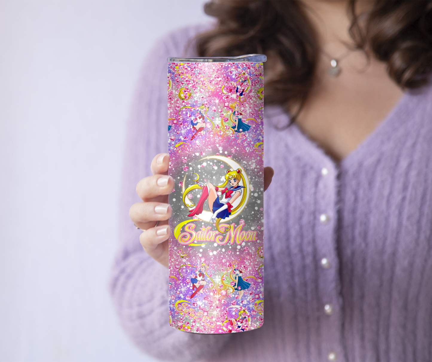 Pink Colorful Sailor Moon 20oz Tumbler