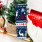 Blue Reindeer Ugly Sweater Christmas Tumbler