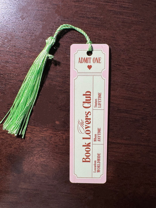 Vintage Style Book Lovers Club Pink Bookmark - Bookmark Gift - Book Lover Gift - Readers Gift - Gift for Mom - Gift for Friends