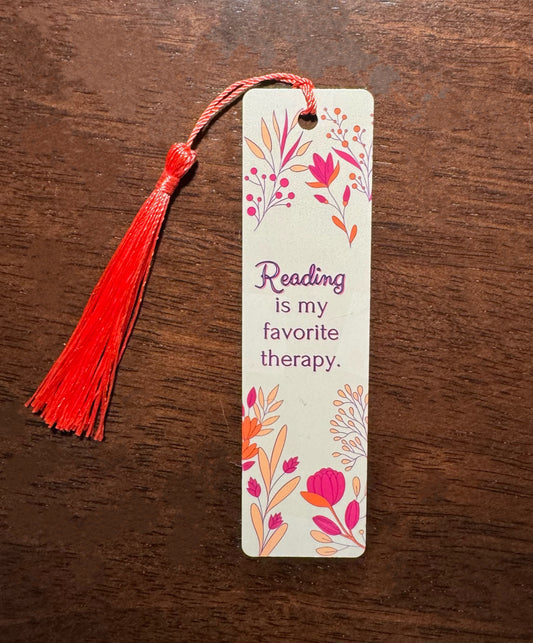 Reading is My Favorite Therapy Bookmark - Bookmark Gift - Book Lover Gift - Readers Gift - Gift for Mom - Gift for Friends