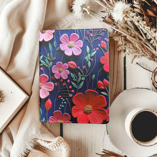 Embroidered Flowers Mini Journal - 3D Flowers Mini Journal - Writing Journal - Daisy Diary - Writers Gift - Diary Gift - Journal Gift