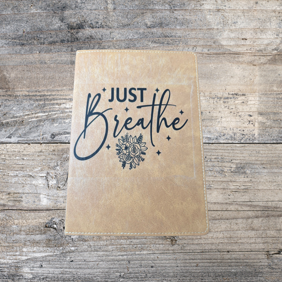 Just Breathe Distressed Journal - Distressed Journal - Writing Journal - Diary - Writers Gift - Diary Gift - Journal Gift